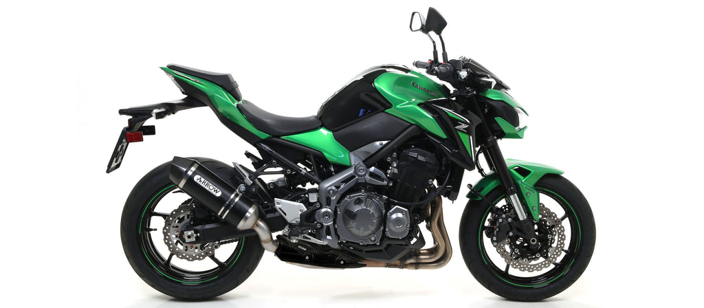 Arrow Race-Tech Approved Aluminium "Dark" Slip On with Carbon End Cap - Kawasaki Z900