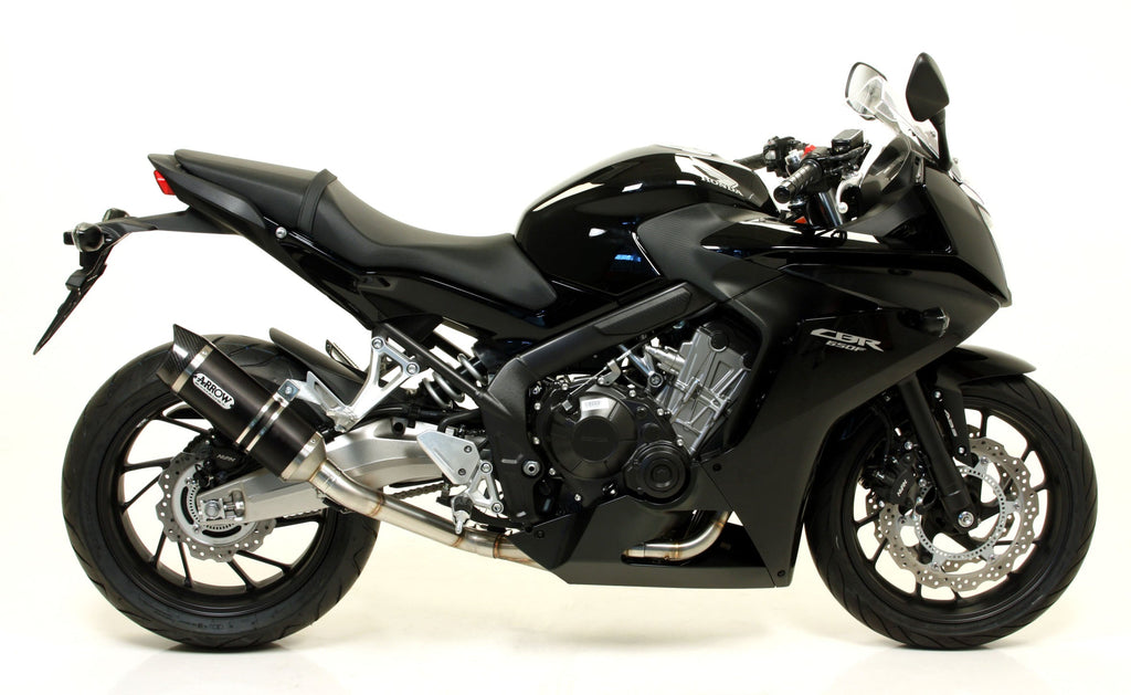 Arrow Thunder Aluminium "Dark" Slip On with Carbon End Cap - Honda CB650F/CBR650F