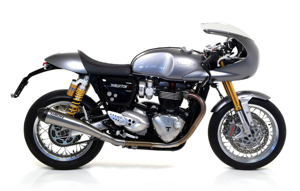 Arrow Nichrom Pro-Racing Slip Ons (Right & Left) with Carbon End Cap - Triumph Thruxton RS/Thruxton TFC
