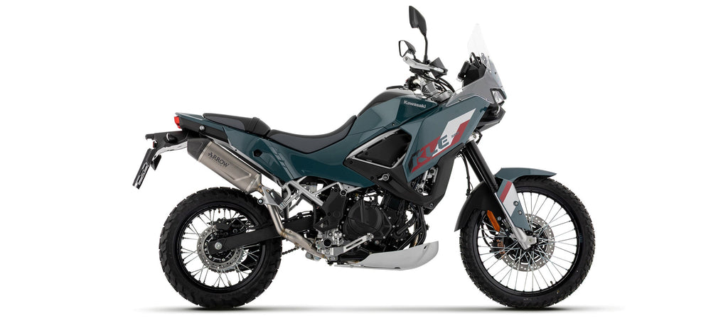 Arrow Indy Race EVO Titanium Slip On with Carbon End Cap High Version - Kawasaki KLE500/KLE500 SE