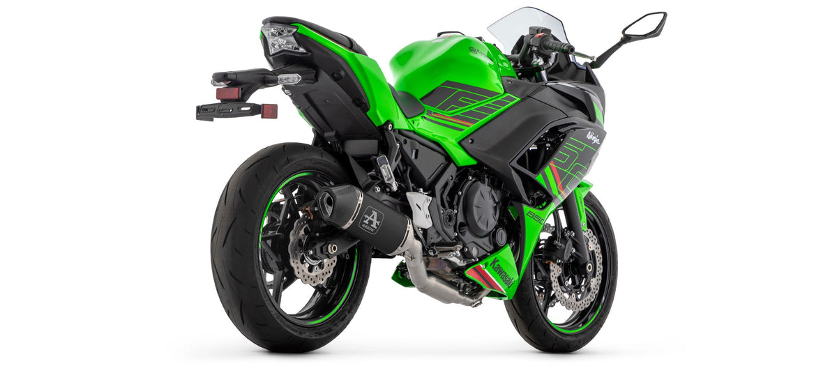 Arrow Homologated Full System with Veloce Aluminium "Dark" Slip On - Kawasaki Z650/Z650S