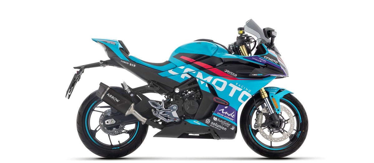 Arrow Indy Race EVO Aluminium "Dark" Slip On with Carbon End Cap - CFMoto 450 NK