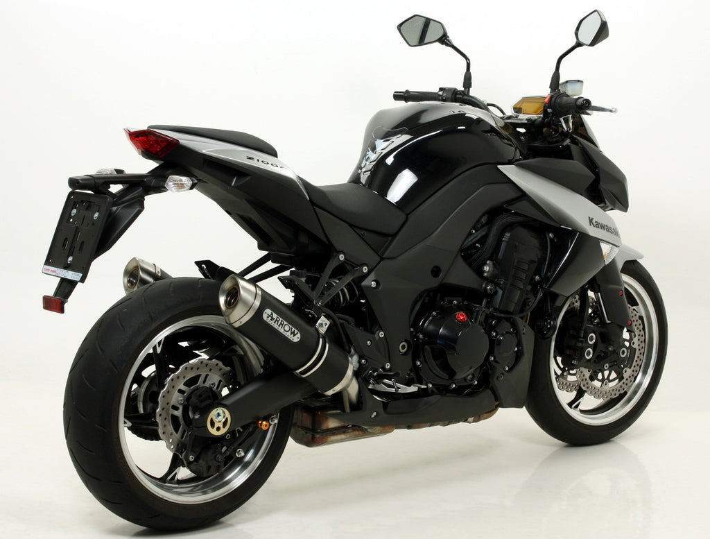 Arrow Thunder Approved Aluminium "Dark" Slip Ons (Right and Left) - Kawasaki Z1000