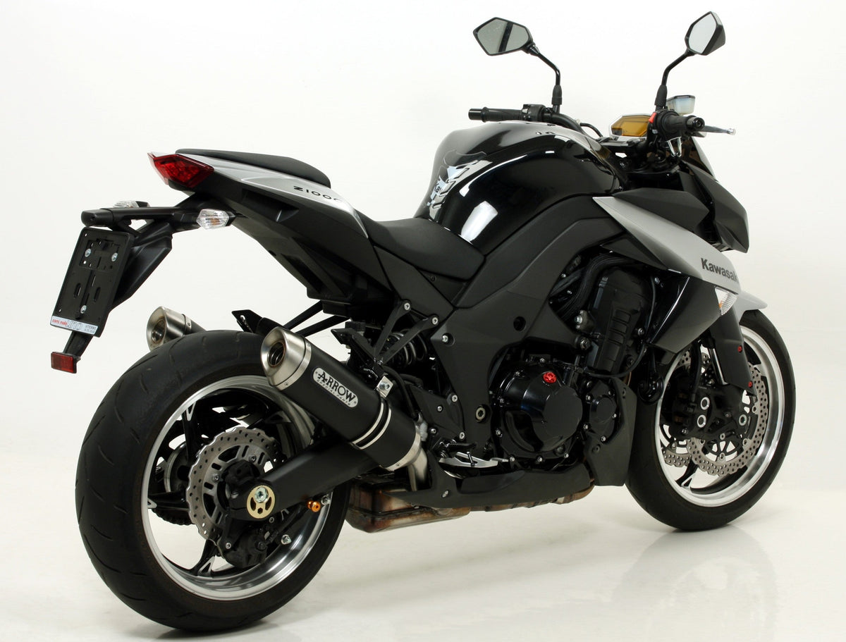 Arrow Thunder Approved Aluminium "Dark" Slip Ons (Right and Left) - Kawasaki Z1000