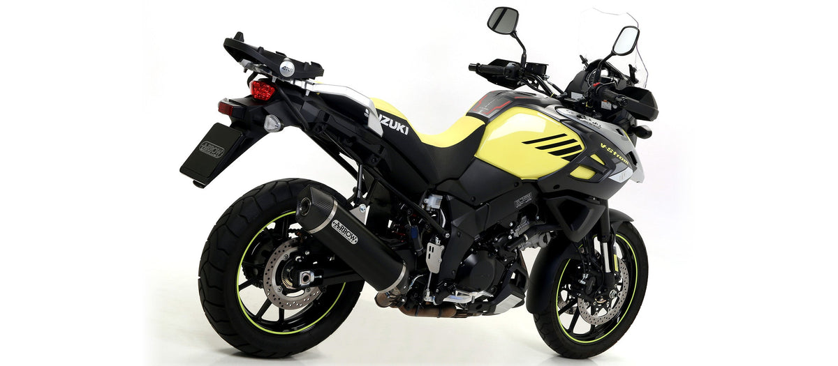 Arrow Maxi Race-Tech Aluminium "Dark" Slip On with Carbon End Cap - Suzuki V-strom 1000/DL1050 V-Strom 1050