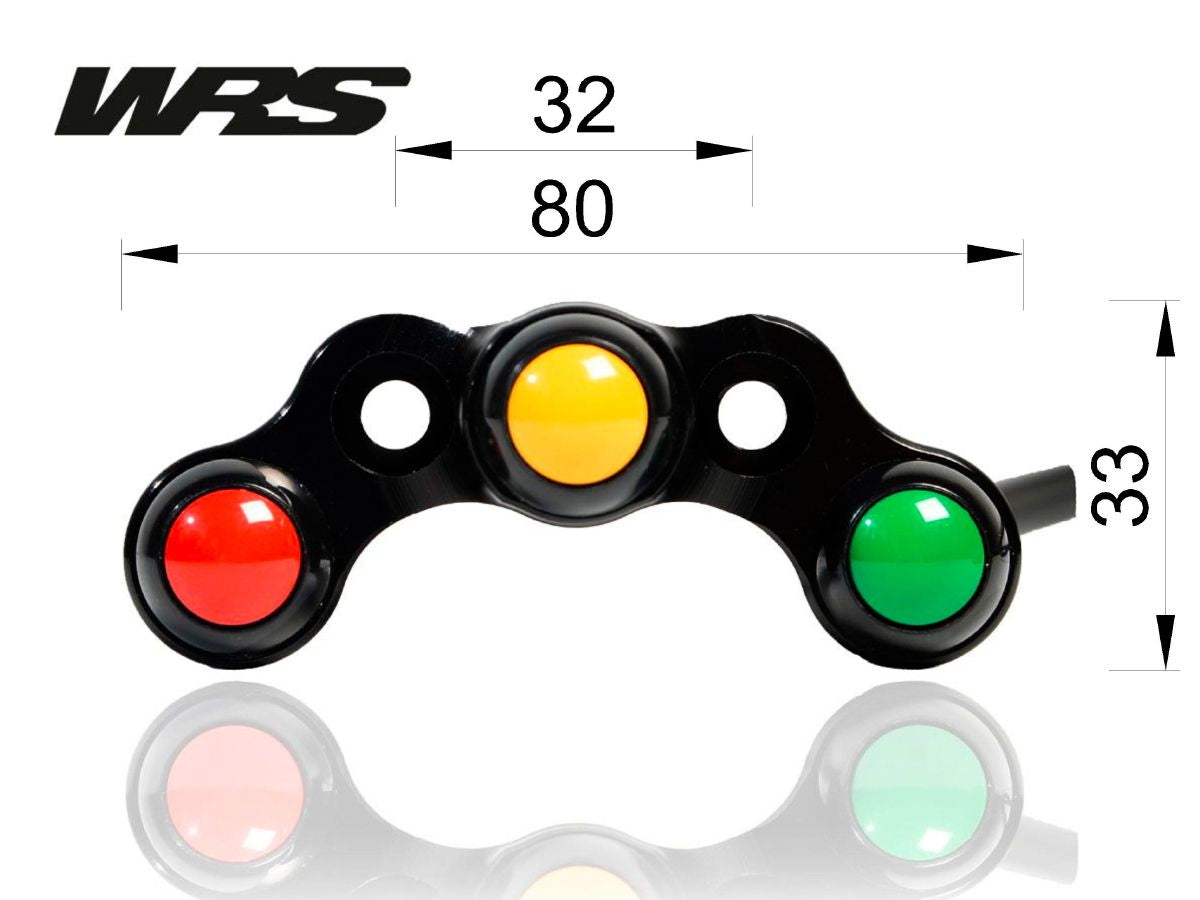 WRS Handlebar Switchgear WRS + Remote Control 3 Buttons Universal