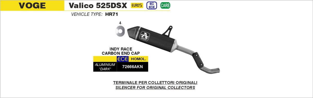 Arrow Indy Race Aluminium "Dark" Slip On with Carbon End Cap