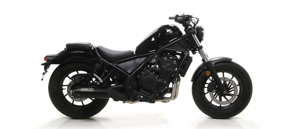 Arrow Rebel Slip On with Aluminium "Dark" End Cap - Honda CMX500 Rebel 500/CMX500 Rebel 500 ABS