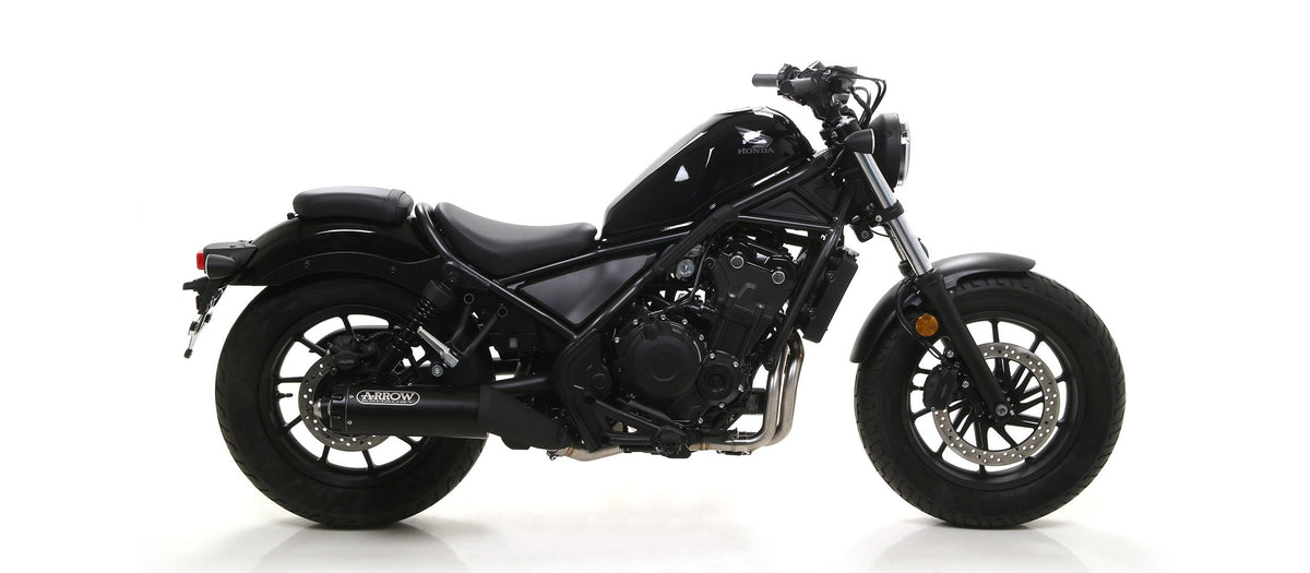 Arrow Rebel Slip On with Aluminium "Dark" End Cap - Honda CMX500 Rebel 500/CMX500 Rebel 500 ABS