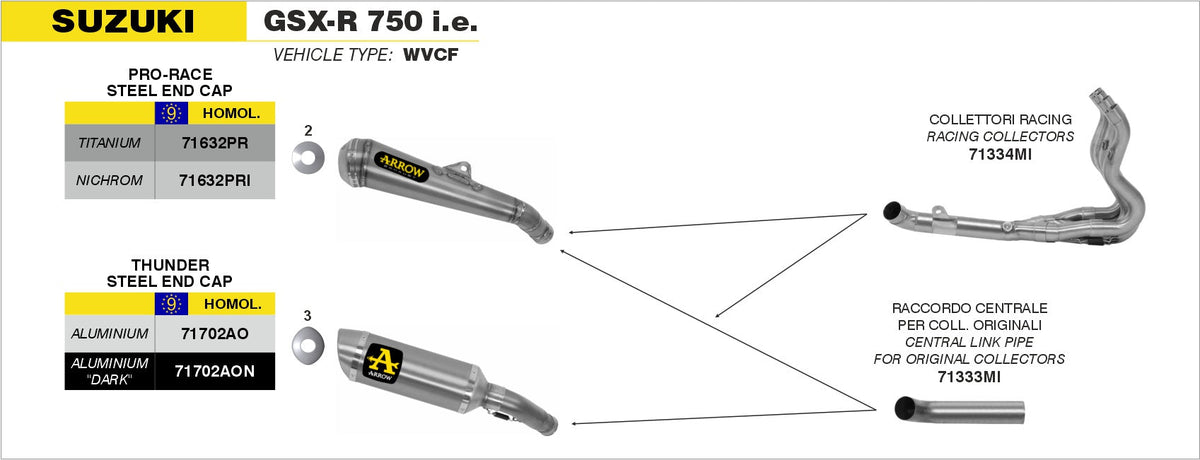 Arrow Street Thunder Aluminium "Dark" Slip On - Suzuki GSX-R600/GSX-R750