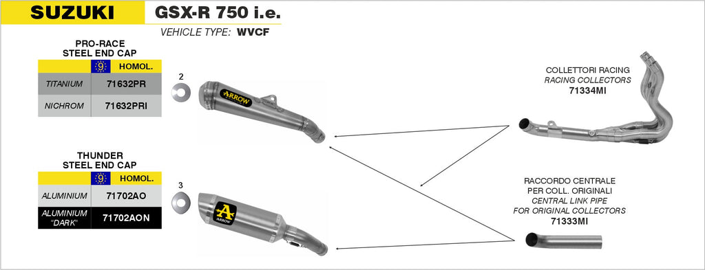 Arrow Pro-Race Titanium Road Approved Slip On - Suzuki GSX-R600/GSX-R750