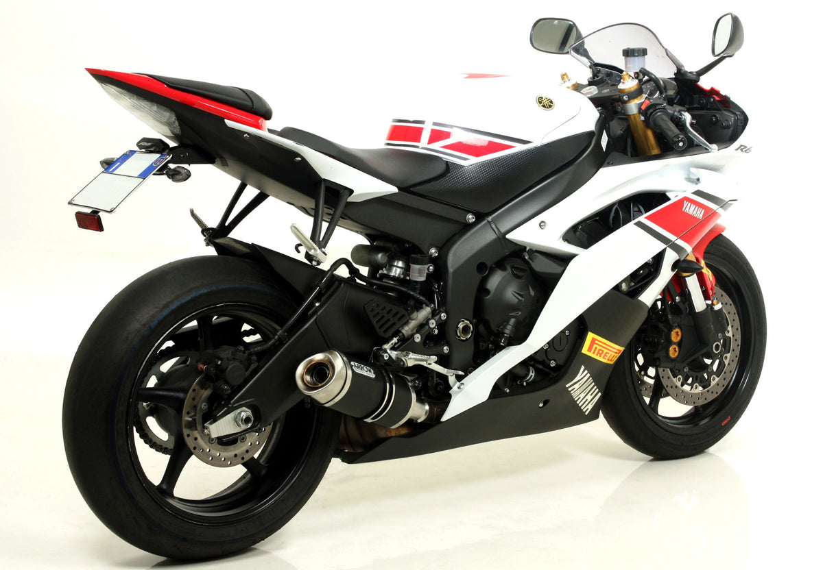 Arrow Street Thunder Aluminium "Dark" Slip On for Stock Headers - Yamaha YZF-R6