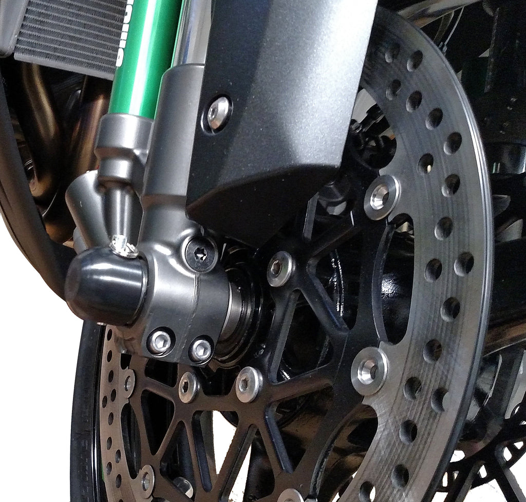 Woodcraft Front Axle Sliders - Kawasaki ZX-6R/636 (2005-2012), ZX-10R (2008-2018), Ninja H2