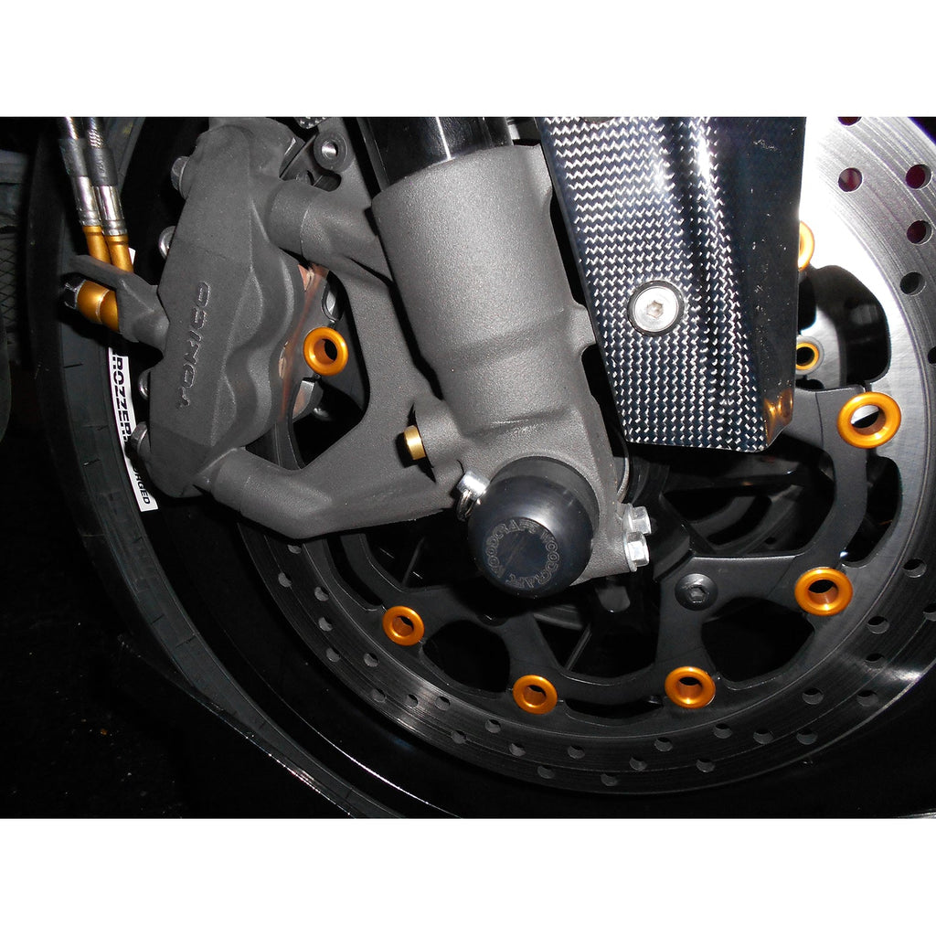 Woodcraft Front Axle Sliders - Suzuki GSX-R600/750 (2006-2010), GSX-R1000 (2005-2011), Hayabusa (2008-2013)