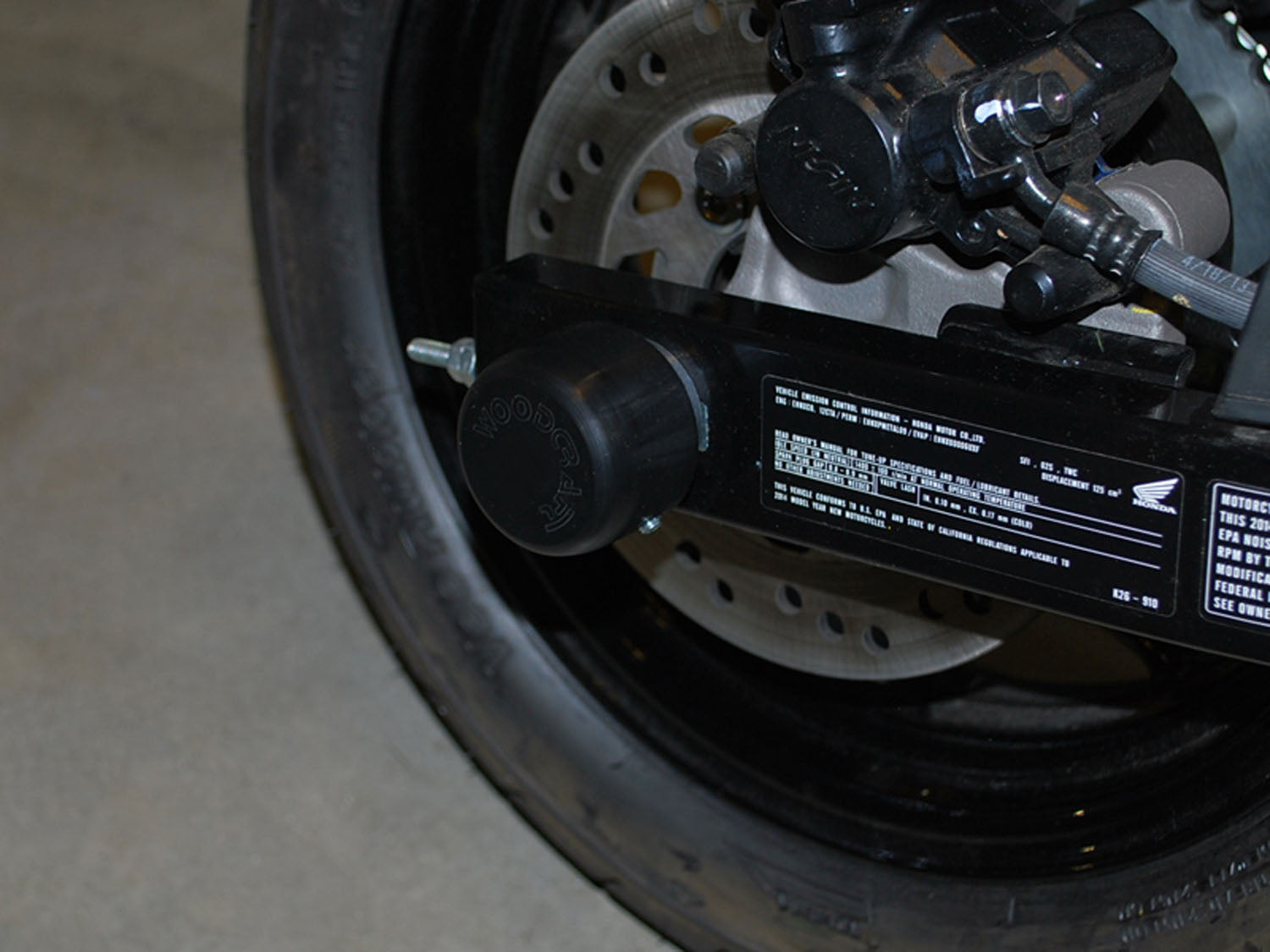 Woodcraft Front or Rear Axle Sliders - Honda Grom, Kawasaki Z125 Pro