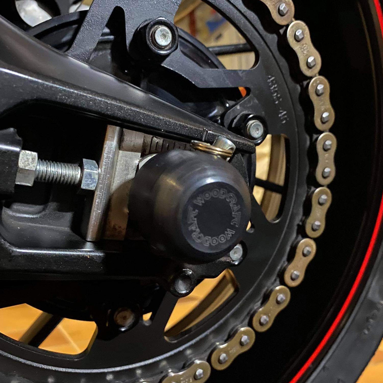 Woodcraft Rear Axle Slider Kit - Yamaha FZ-09 (2014-2018), FJ-09 (2015-2017), XSR900 (2016-2018)