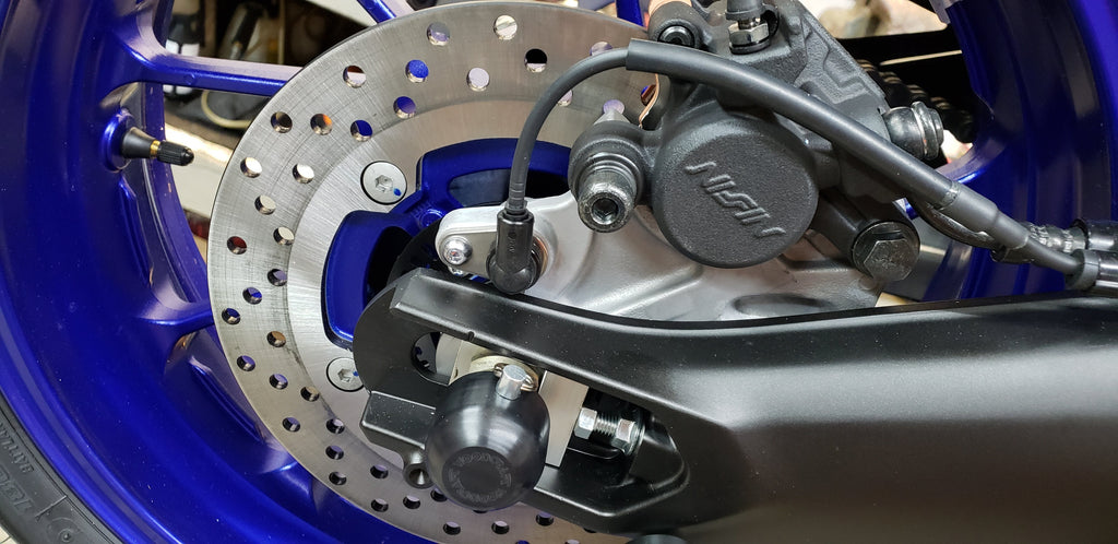 Woodcraft Rear Axle Slider Kit - Yamaha FZ-09 (2014-2018), FJ-09 (2015-2017), XSR900 (2016-2018)