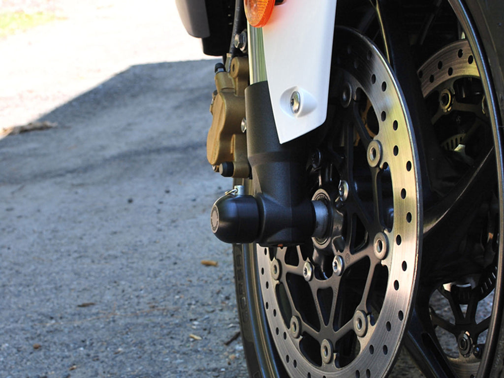 Woodcraft Front Axle Sliders - Triumph Daytona 675/675R, Street Triple 675 (2006-2017)