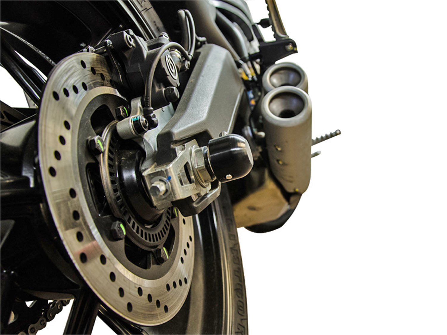Woodcraft Rear Axle Sliders - Ducati Scrambler, Monster 797, Hypermotard 698 Mono