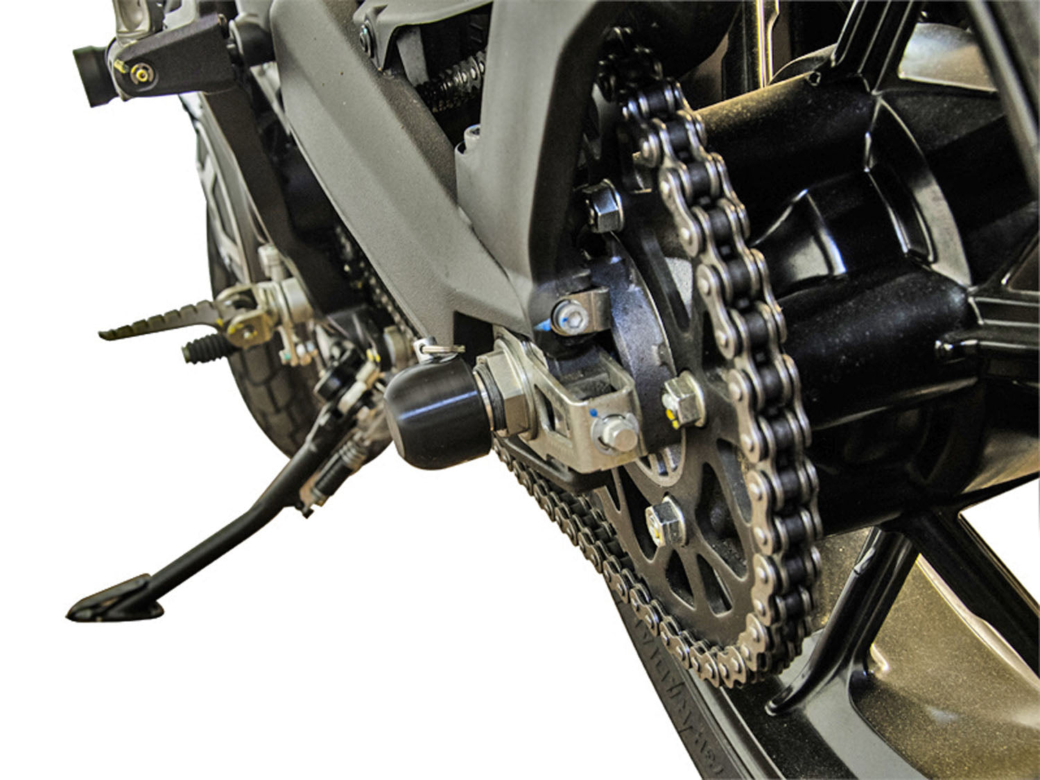 Woodcraft Rear Axle Sliders - Ducati Scrambler, Monster 797, Hypermotard 698 Mono