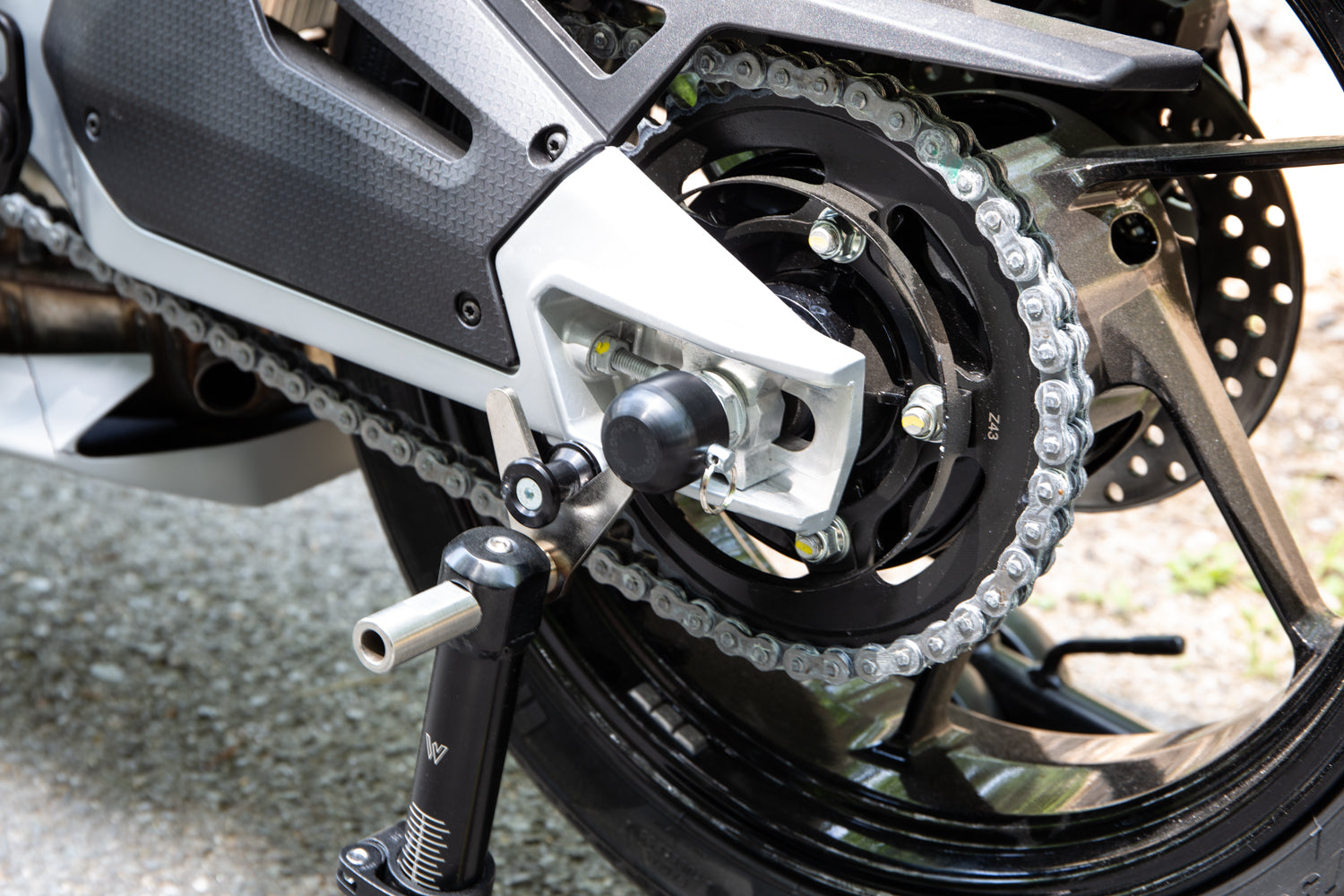 Woodcraft Rear Axle Slider Kit - Aprilia RS 660/RS 457 (2021-2023)