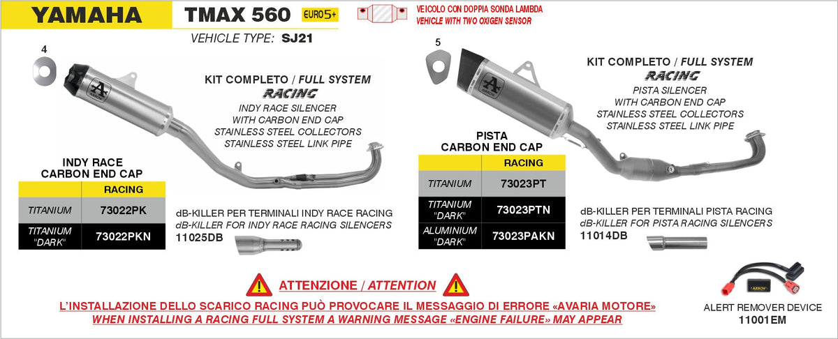 Arrow Full System Racing with Pista Titanium Slip Ons