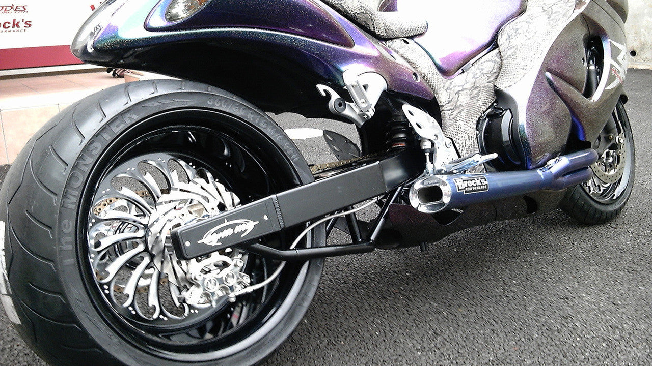Brock's Performance TiWinder Blue Full System w/ 18" Muffler Street Baffle Suzuki Hayabusa (99-26)