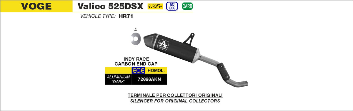 Arrow Indy Race Aluminium "Dark" Slip On with Carbon End Cap