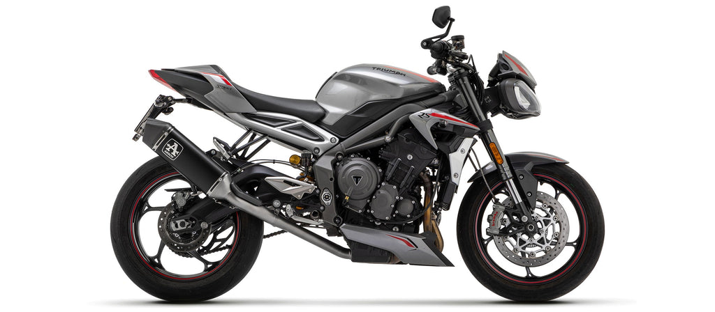 Arrow Catalytic Homologated Full System with Veloce Aluminium "Dark" Slip On - Triumph Street Triple R/Street Triple RS