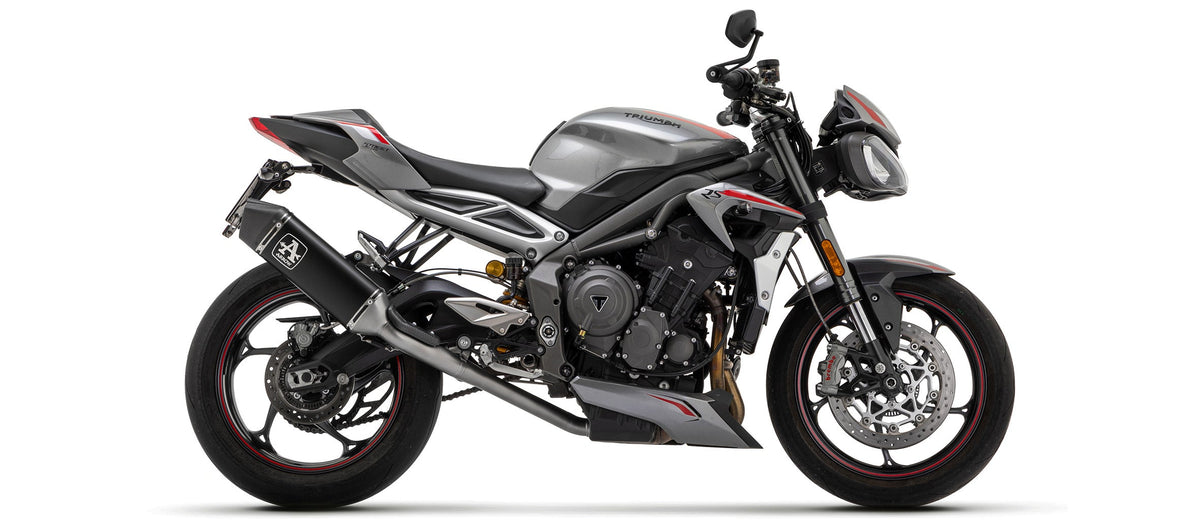 Arrow Catalytic Homologated Full System with Veloce Aluminium "Dark" Slip On - Triumph Street Triple R/Street Triple RS