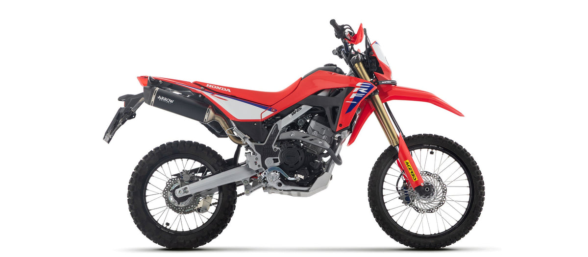 Arrow Icon Aluminium "Dark" Slip Ons - Honda CRF300L/CRF300LS
