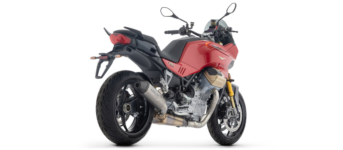 Arrow Indy Race EVO Titanium Slip On with Carbon End Cap - Moto Guzzi Stelvio/V100 Mandello