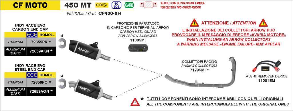 Arrow Racing Headers - CFMoto IBEX 450 S / T