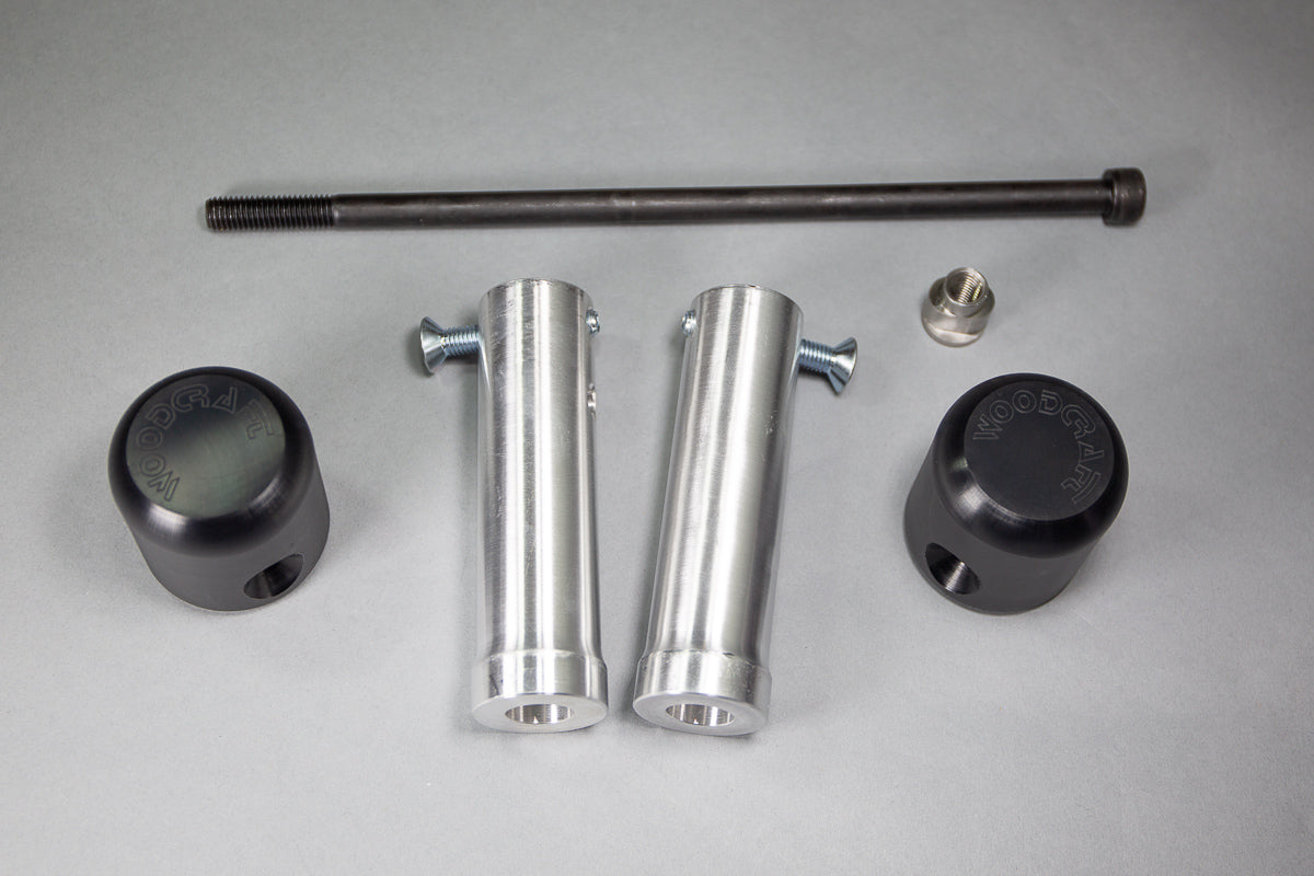 Woodcraft 2013-17 Kawasaki Ninja 300 Under Bodywork Frame Slider Kit with pucks