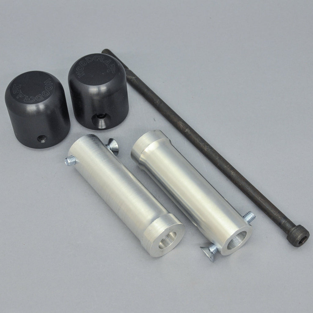 Woodcraft 2013-17 Kawasaki Ninja 300 Under Bodywork Frame Slider Kit with pucks