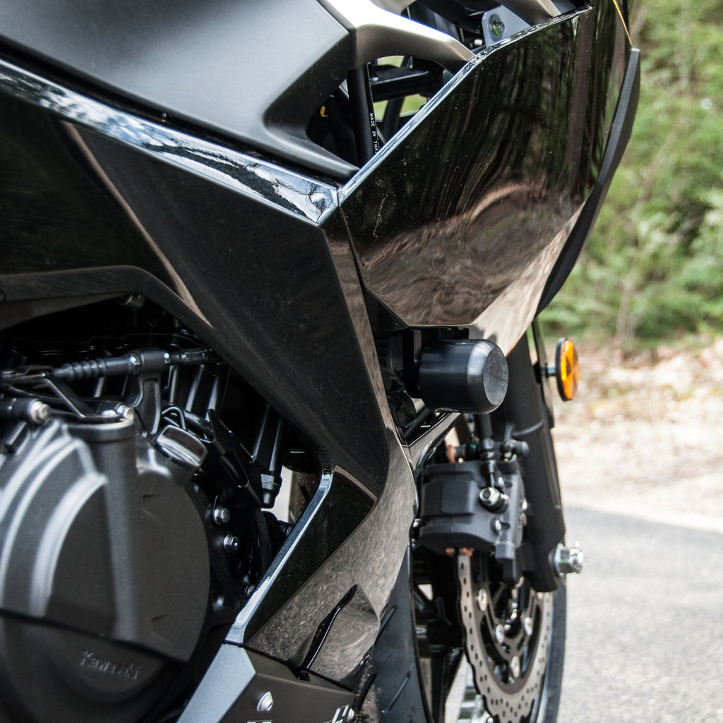 Woodcraft 2018-23 Kawasaki Ninja400, 2019-23 Z400, Ninja500 Frame Slider Kit - Street (No Cut)
