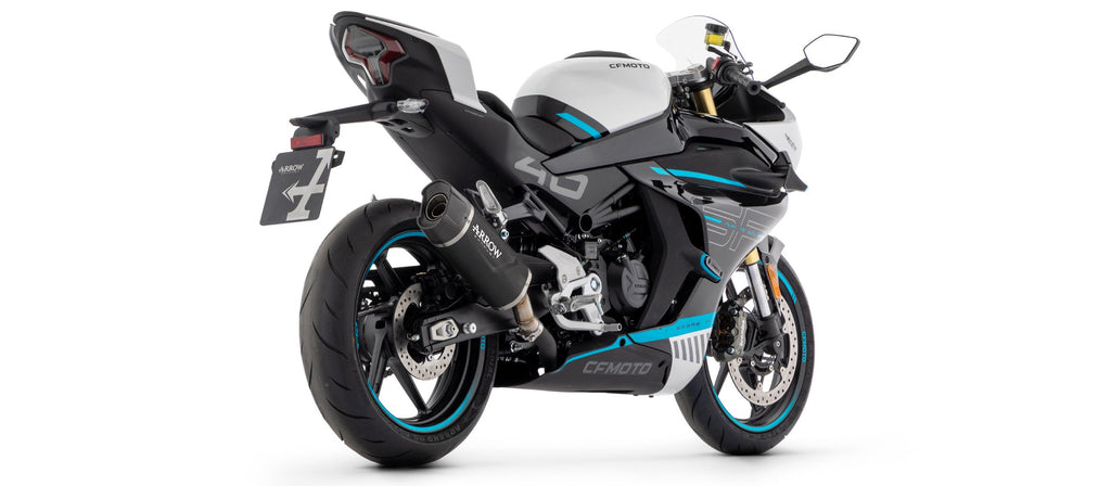 Arrow Indy Race EVO Aluminium "Dark" Slip On with Carbon End Cap - CFMoto 450 NK