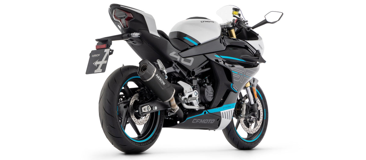 Arrow Indy Race EVO Aluminium "Dark" Slip On with Carbon End Cap - CFMoto 450 NK