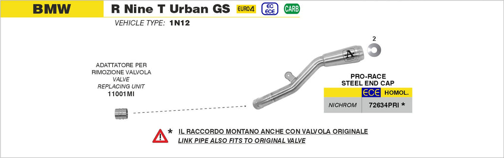 Arrow Valve Replacing Kit - BMW R1200R/R nine T