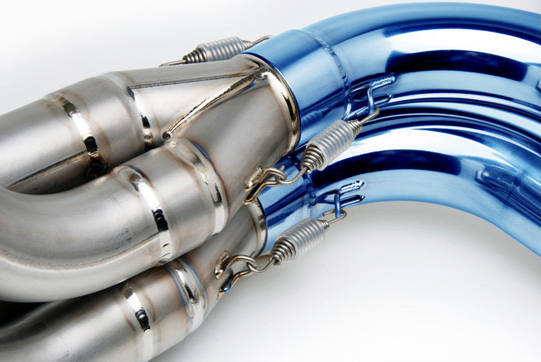 Brock's Performance TiWinder Blue Full System w/ 18" Muffler Street Baffle GSX-R1000 (01-04)