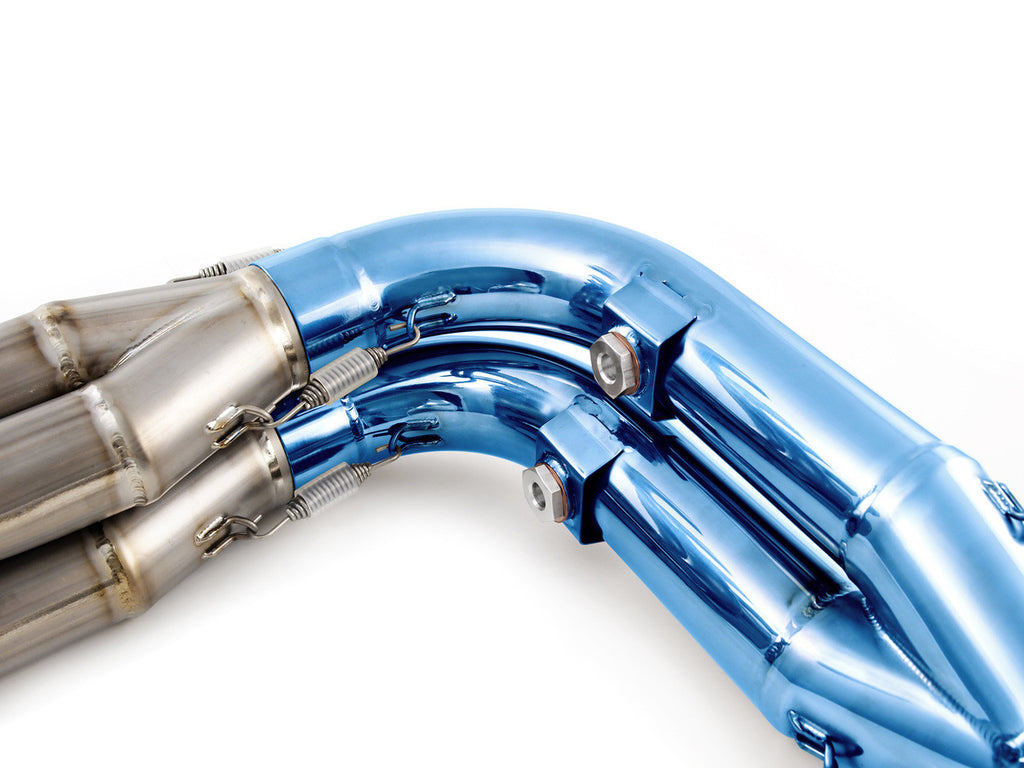 Brock's Performance TiWinder Blue Full System w/ 18" Muffler Street Baffle GSX-R1000 (01-04)