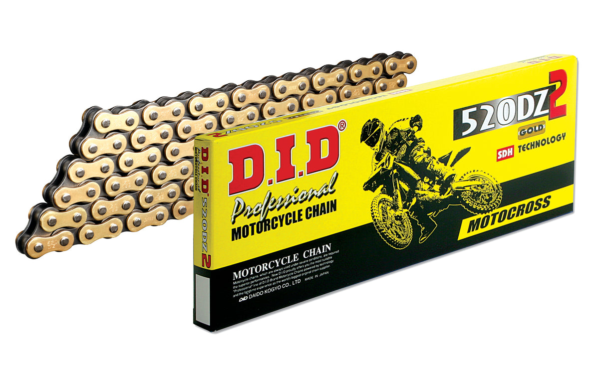 D.I.D. 520 DZ2 Gold Plated Non O'Ring Off-Road Chain