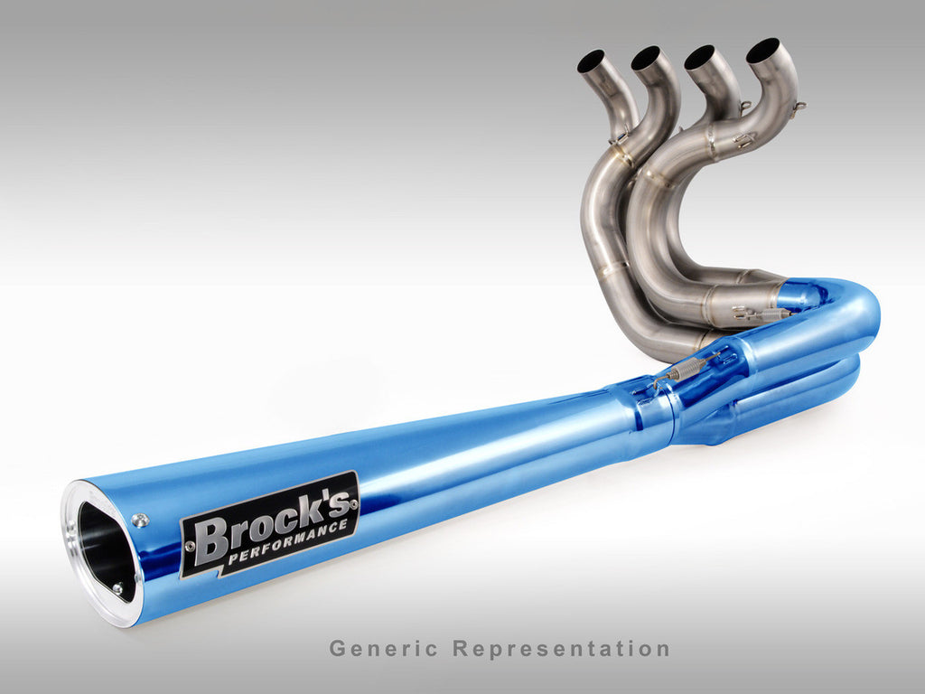 Brock's Performance TiWinder Blue Full System w/ 18" Muffler Race Baffle Suzuki Hayabusa (99-26)