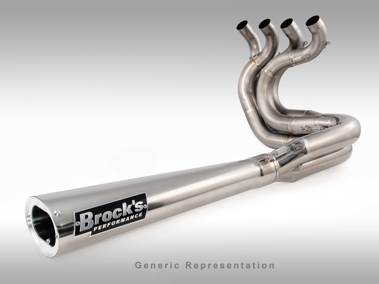 Brock's Performance TiWinder Polished Full System w/ 18" Muffler Race Baffle GSX-R1000 (05-06)
