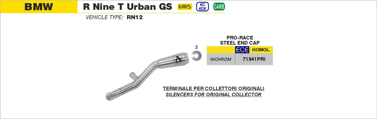 Arrow Nichrom Pro-Race Slip On - BMW R nine T/R nine T Urban G/S