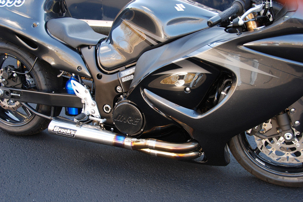 Brock's Performance TiWinder Polished Full System w/ 18" Muffler Street Baffle Suzuki Hayabusa (99-26)