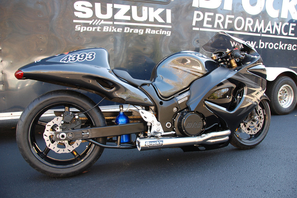 Brock's Performance TiWinder Polished Full System w/ 18" Muffler Street Baffle Suzuki Hayabusa (99-26)
