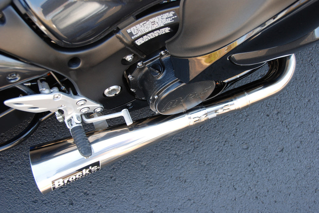 Brock's Performance TiWinder Polished Full System w/ 18" Muffler Street Baffle Suzuki Hayabusa (99-26)