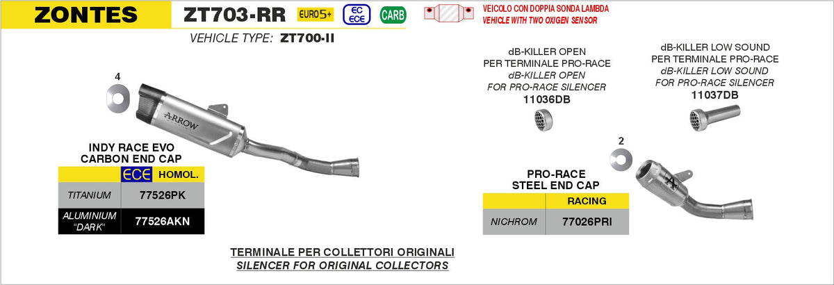 Arrow Indy Race EVO Aluminium "Dark" Slip On with Carbon End Cap