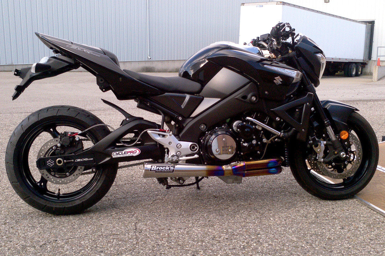 Brock's Performance TiWinder Polished Full System w/ 18" Muffler Race Baffle B-King (08-11)